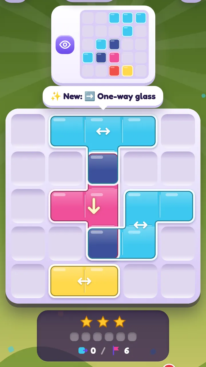 PaneSlide level 64 with a one-way pane showing a single arrow